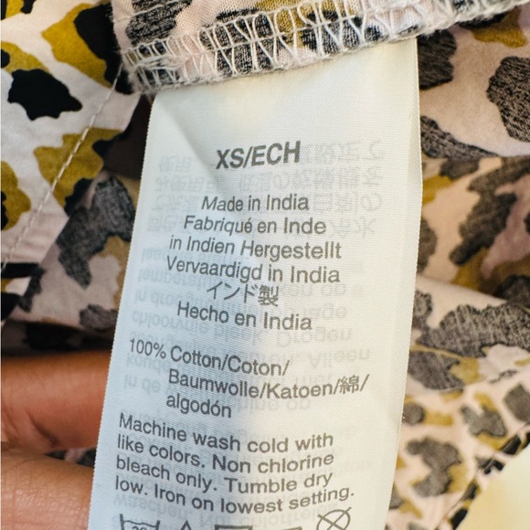 J.Crew Factory Leopard Print Button-Up Shirt Long Sleeve Cotton XS - Picture 5 of 5